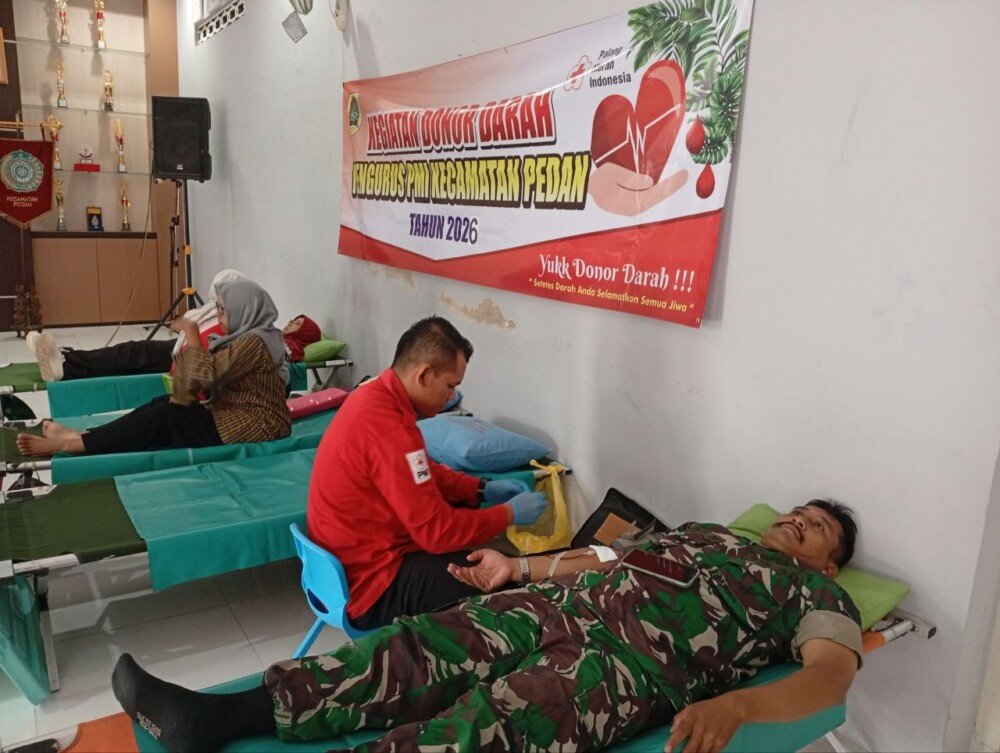 Donor Darah PMI Pedan Libatkan Relawan, OPD, TNI dan LDII