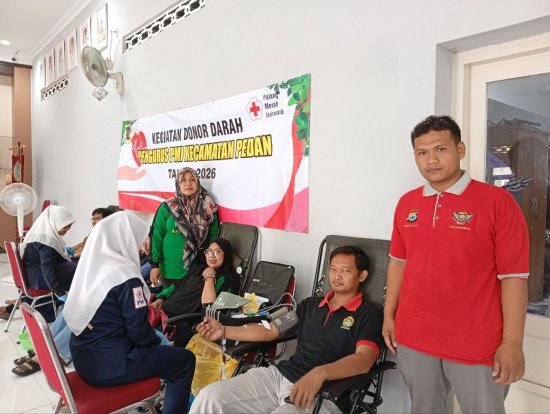 PC LDII Pedan Turut Sukseskan Donor Darah PMI Bersama TNI Polri